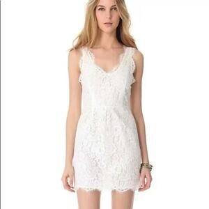 Joie Rori Women's Lace Sleeveless Sheath Dress Size M‎ Porcelain 13343 wedding